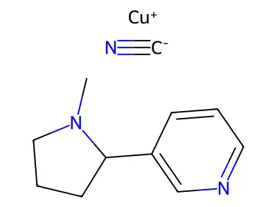 Copper(1+) cyanide--3-(1-methylpyrrolidin-2-yl)pyridine (1/1/1) structure