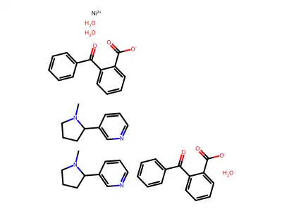 Nicotine, compd. with nickel(II) o-benzoyl benzoate trihydrate (2:1) structure