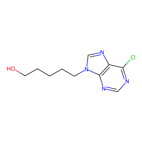 1-Pentanol, 5-(6-chloro-9H-9-purinyl) structure