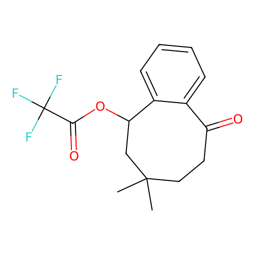7,7-Dimethyl-10-oxo-5,6,7,8,9,10-hexahydrobenzo[a]cycloocten-5-yl trifluoroacetate structure