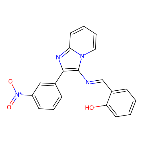 2-[[2-(3-Nitrophenyl)imidazo[1,2-a]pyridin-3-yl]iminomethyl]phenol structure