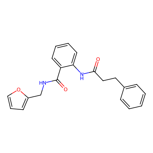 N-(2-furylmethyl)-2-[(3-phenylpropanoyl)amino]benzamide structure