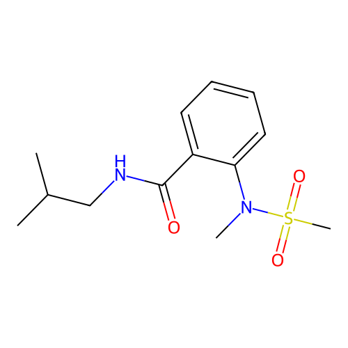 2-[methyl(methylsulfonyl)amino]-N-(2-methylpropyl)benzamide structure
