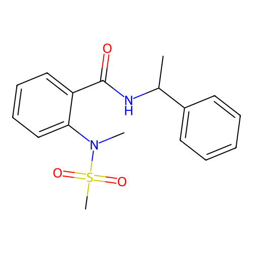 2-[methyl(methylsulfonyl)amino]-N-(1-phenylethyl)benzamide structure