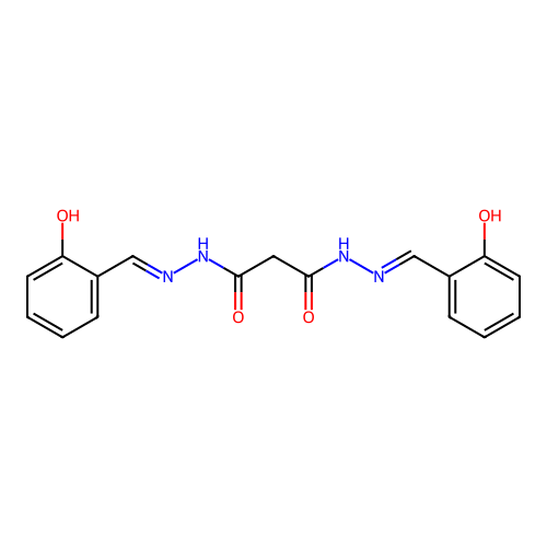 Malonic acid bis(salicylidenehydrazone) structure