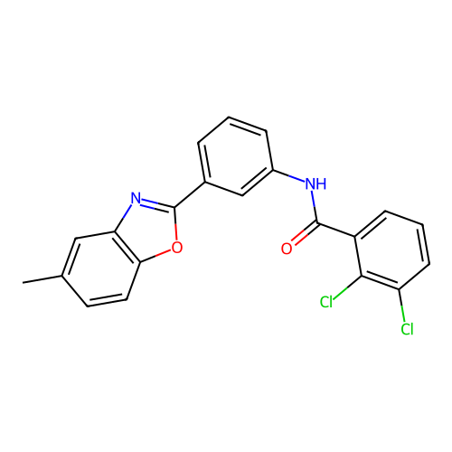2,3-dichloro-N-[3-(5-methyl-1,3-benzoxazol-2-yl)phenyl]benzamide structure