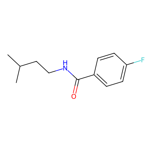 4-fluoro-N-(3-methylbutyl)benzamide structure