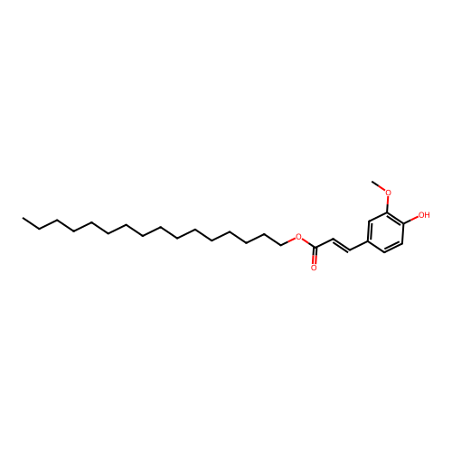 Hexadecyl (2E)-3-(4-hydroxy-3-methoxyphenyl)-2-propenoate structure