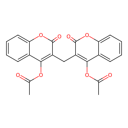 2H-1-Benzopyran-2-one, 3,3'-methylenebis(4-(acetyloxy)- structure