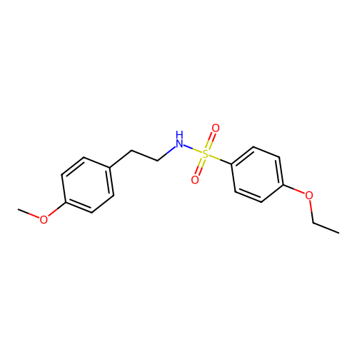 4-ethoxy-N-[2-(4-methoxyphenyl)ethyl]benzenesulfonamide structure