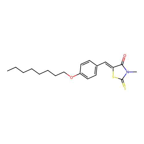 (Z)-3-methyl-5-(4-(octyloxy)benzylidene)-2-thioxothiazolidin-4-one structure