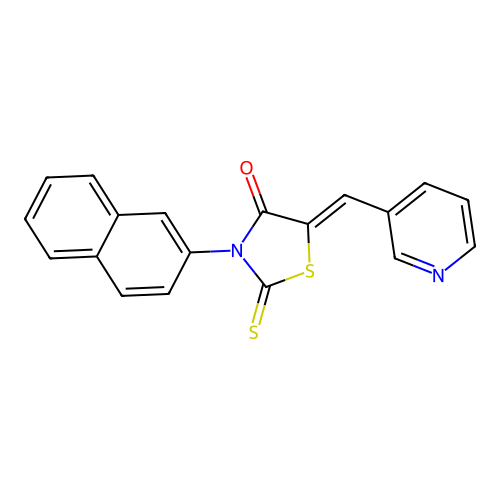 (5Z)-3-(naphthalen-2-yl)-5-(pyridin-3-ylmethylidene)-2-thioxo-1,3-thiazolidin-4-one structure