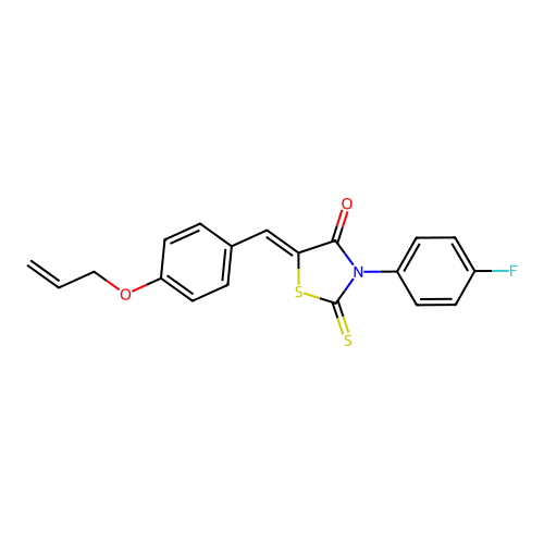 (Z)-5-(4-(allyloxy)benzylidene)-3-(4-fluorophenyl)-2-thioxothiazolidin-4-one structure