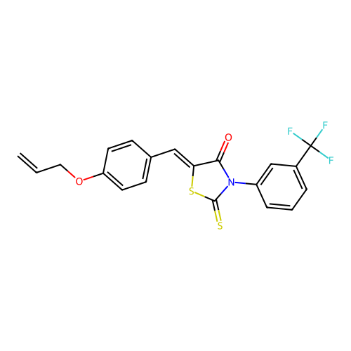 (Z)-5-(4-(allyloxy)benzylidene)-2-thioxo-3-(3-(trifluoromethyl)phenyl)thiazolidin-4-one structure
