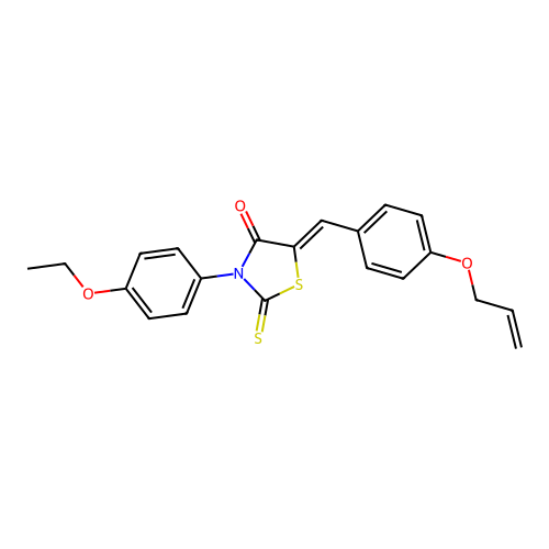 (Z)-5-(4-(allyloxy)benzylidene)-3-(4-ethoxyphenyl)-2-thioxothiazolidin-4-one structure