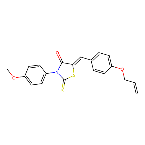 (Z)-5-(4-(allyloxy)benzylidene)-3-(4-methoxyphenyl)-2-thioxothiazolidin-4-one structure