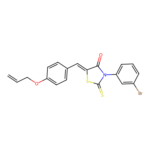(Z)-5-(4-(allyloxy)benzylidene)-3-(3-bromophenyl)-2-thioxothiazolidin-4-one structure