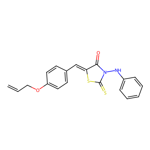 (Z)-5-(4-(allyloxy)benzylidene)-3-(phenylamino)-2-thioxothiazolidin-4-one structure