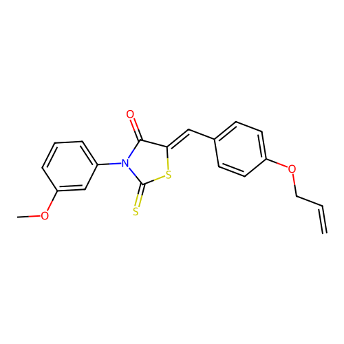 (Z)-5-(4-(allyloxy)benzylidene)-3-(3-methoxyphenyl)-2-thioxothiazolidin-4-one structure