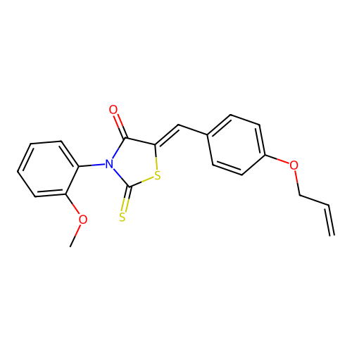 (Z)-5-(4-(allyloxy)benzylidene)-3-(2-methoxyphenyl)-2-thioxothiazolidin-4-one structure