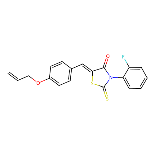 (Z)-5-(4-(allyloxy)benzylidene)-3-(2-fluorophenyl)-2-thioxothiazolidin-4-one structure