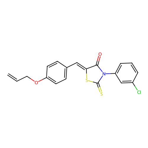 (Z)-5-(4-(allyloxy)benzylidene)-3-(3-chlorophenyl)-2-thioxothiazolidin-4-one structure