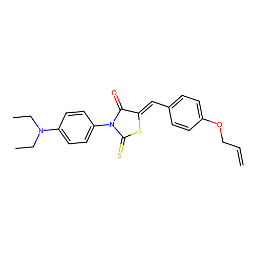 (Z)-5-(4-(allyloxy)benzylidene)-3-(4-(diethylamino)phenyl)-2-thioxothiazolidin-4-one structure