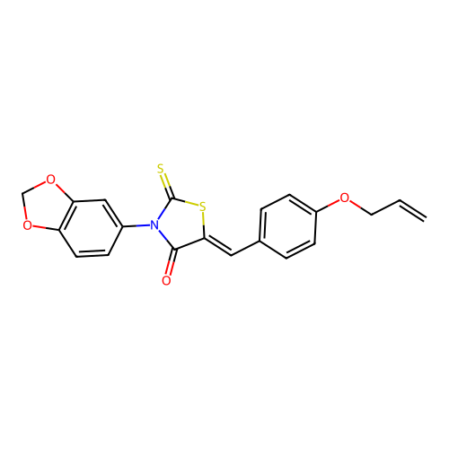 (Z)-5-(4-(allyloxy)benzylidene)-3-(benzo[d][1,3]dioxol-5-yl)-2-thioxothiazolidin-4-one structure