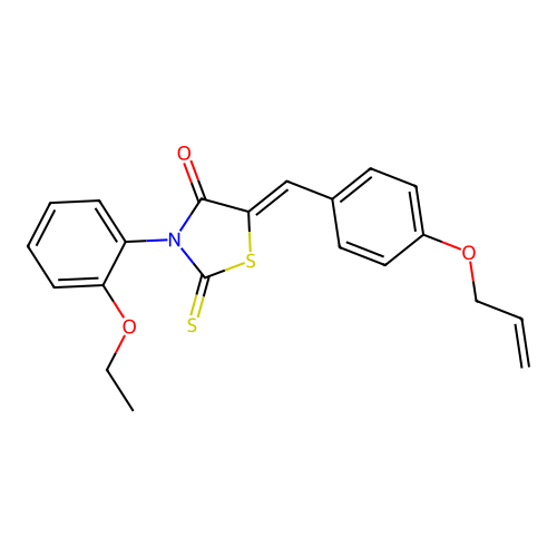 (5Z)-3-(2-ethoxyphenyl)-5-[4-(prop-2-en-1-yloxy)benzylidene]-2-thioxo-1,3-thiazolidin-4-one structure