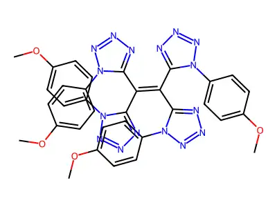 1-(4-methoxyphenyl)-5-[1,2,2-tris[1-(4-methoxyphenyl)tetrazol-5-yl]ethenyl]tetrazole structure