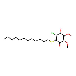 2-Chloro-3-(dodecylsulfanyl)-5,6-dimethoxycyclohexa-2,5-diene-1,4-dione structure