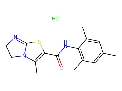 Imidazo(2,1-b)thiazole-2-carboxamide, 5,6-dihydro-N-mesityl-3-methyl-, hydrochloride structure