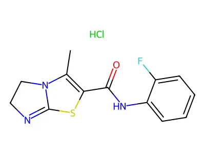 Imidazo(2,1-b)thiazole-2-carboxamide, 5,6-dihydro-N-(o-fluorophenyl)-3-methyl-, hydrochloride structure