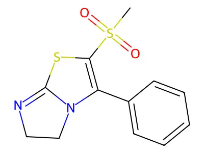 Imidazo(2,1-b)thiazole, 5,6-dihydro-2-(methylsulfonyl)-3-phenyl- structure