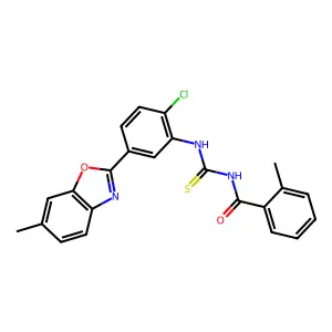 N-{[2-chloro-5-(6-methyl-1,3-benzoxazol-2-yl)phenyl]carbamothioyl}-2-methylbenzamide structure