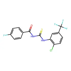 N-{[2-chloro-5-(trifluoromethyl)phenyl]carbamothioyl}-4-fluorobenzamide structure