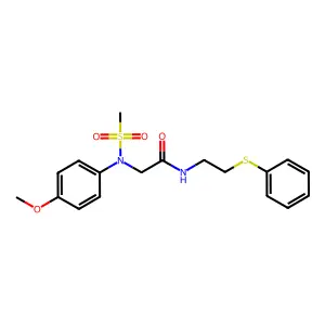 2-[4-methoxy(methylsulfonyl)anilino]-N-[2-(phenylsulfanyl)ethyl]acetamide structure