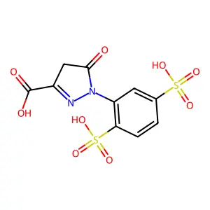 1-(2,5-Disulphophenyl)-4,5-dihydro-5-oxo-1H-pyrazole-3-carboxylic acid structure