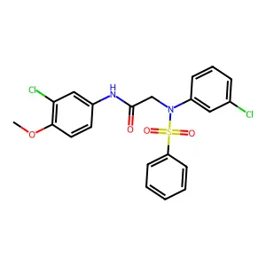 2-[N-(benzenesulfonyl)-3-chloroanilino]-N-(3-chloro-4-methoxyphenyl)acetamide structure