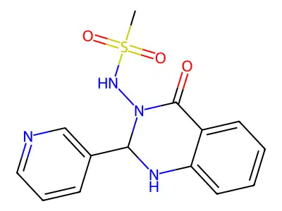 N-(4-oxo-2-pyridin-3-yl-1,2-dihydroquinazolin-3-yl)methanesulfonamide structure