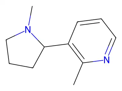 2-Methyl-3-(1-methylpyrrolidin-2-yl)pyridine structure
