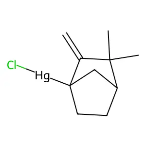 2-Methylene-3,3-dimethylbicyclo(2.2.1)hept-1-yl mercury chloride structure