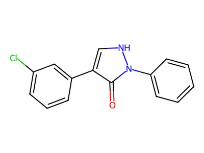 4-(3-chlorophenyl)-2-phenyl-1,2-dihydro-3H-pyrazol-3-one structure