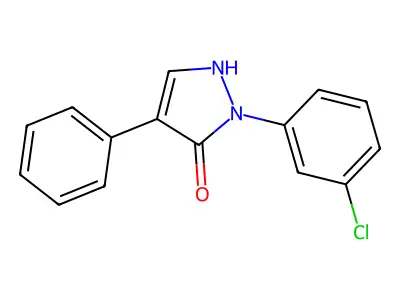 2-(3-chlorophenyl)-4-phenyl-1,2-dihydro-3H-pyrazol-3-one structure