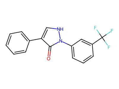 4-phenyl-2-[3-(trifluoromethyl)phenyl]-1,2-dihydro-3H-pyrazol-3-one structure
