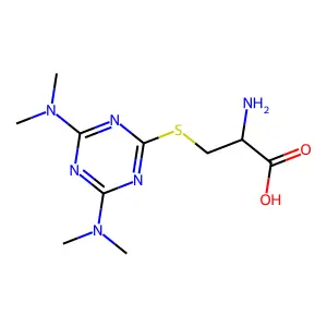 Alanine, 3-((4,6-bis(dimethylamino)-s-triazin-2-yl)thio)- structure