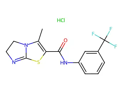 Imidazo(2,1-b)thiazole-2-carboxamide, 3-methyl-N-(alpha,alpha,alpha-trifluoro-m-tolyl)-, hydrochloride structure