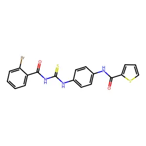 N-[4-({[(2-bromophenyl)carbonyl]carbamothioyl}amino)phenyl]thiophene-2-carboxamide structure