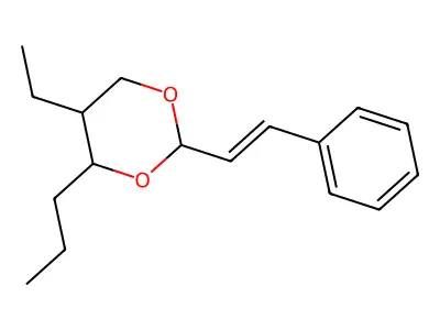 5-Ethyl-2-(2-phenylethenyl)-4-propyl-1,3-dioxane structure
