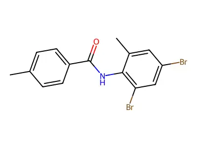 N-(2,4-dibromo-6-methylphenyl)-4-methylbenzamide structure